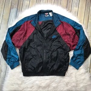 [Nike] Vintage 80's 90's Black Zip Up Windbreaker