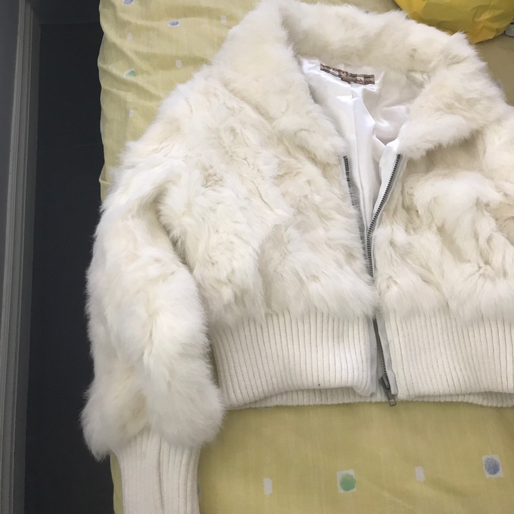 Crop fur jacket, never worn