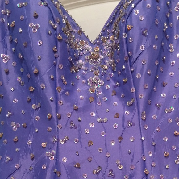 Precious Formals Purple Beaded Gown - Picture 2 of 4
