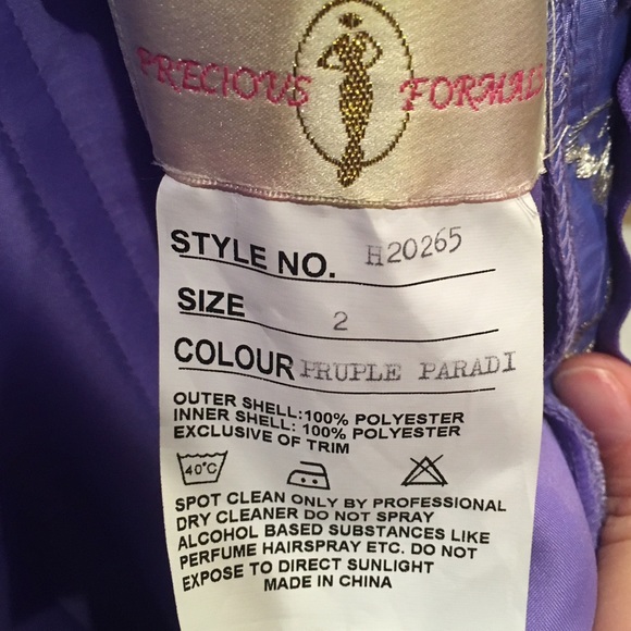 Precious Formals Purple Beaded Gown - Picture 4 of 4