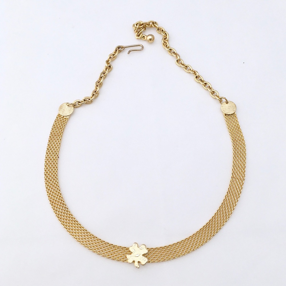 Dainty Gold Clover Rope Chain Choker Necklace
