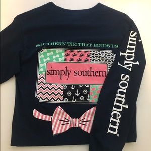 Simply Southern Navy Long Sleeve Tee- Size S
