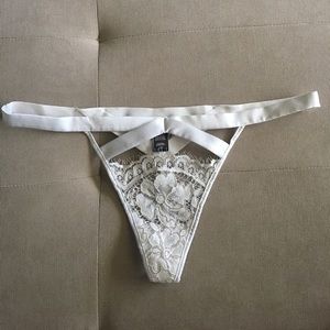 Victoria's Secret White Lace Thong