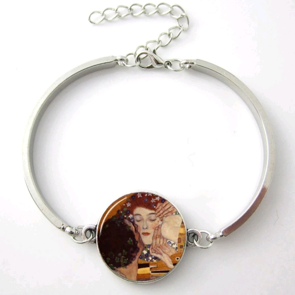 Klimt art bracelet silver