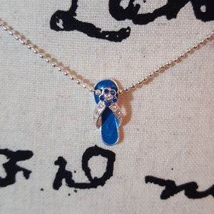 Blue flip flop necklace