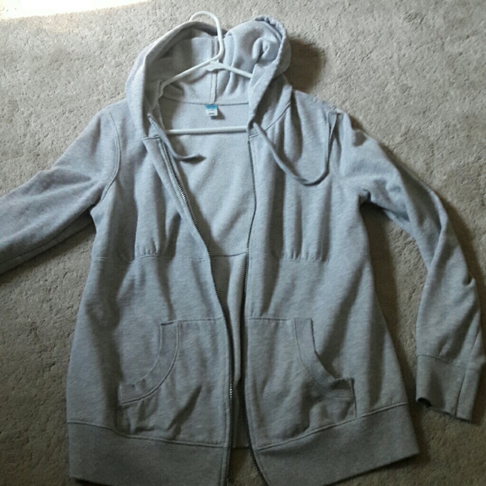 Grey maternity zip up hoodie