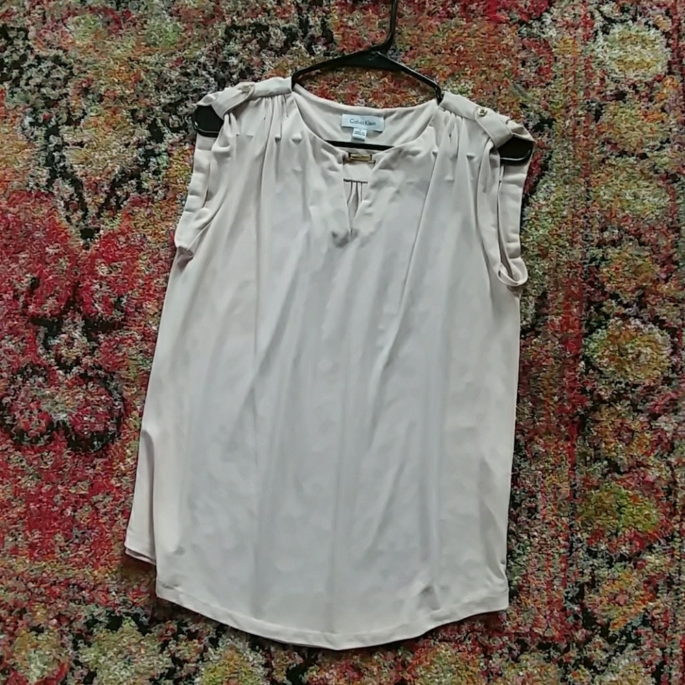 Calvin Klein peek-a-boo Sleeveless Blouse