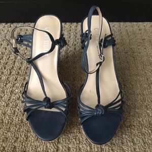 Navy blue Colin Stuart wedge sandals