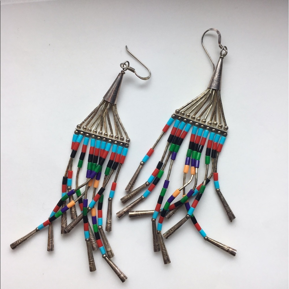 [Vintage] Navajo Sterling Silver Beaded Earrings