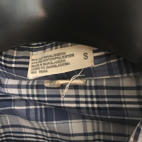 Men's blue and white plaid button up shirt - Picture 3 of 4