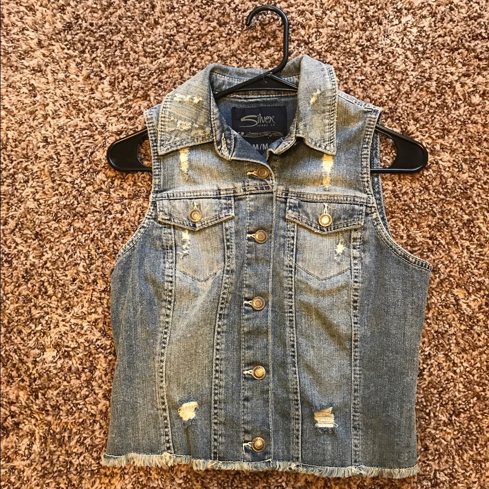 Silver Jeans Vest