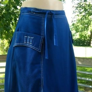 Vintage 1970's blue wrap skirt