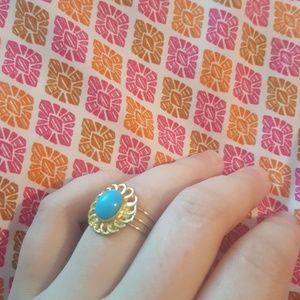 Pretty gold and turquoise ring