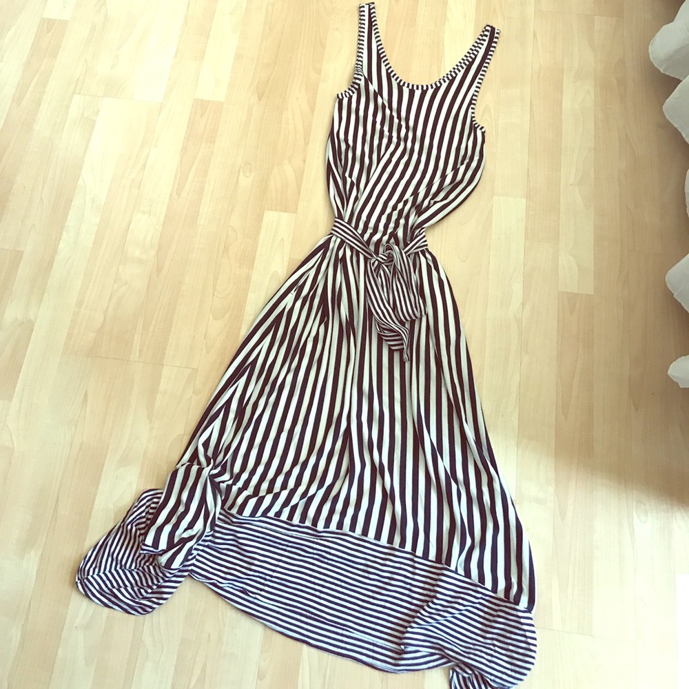Navy&White striped maxi dress!