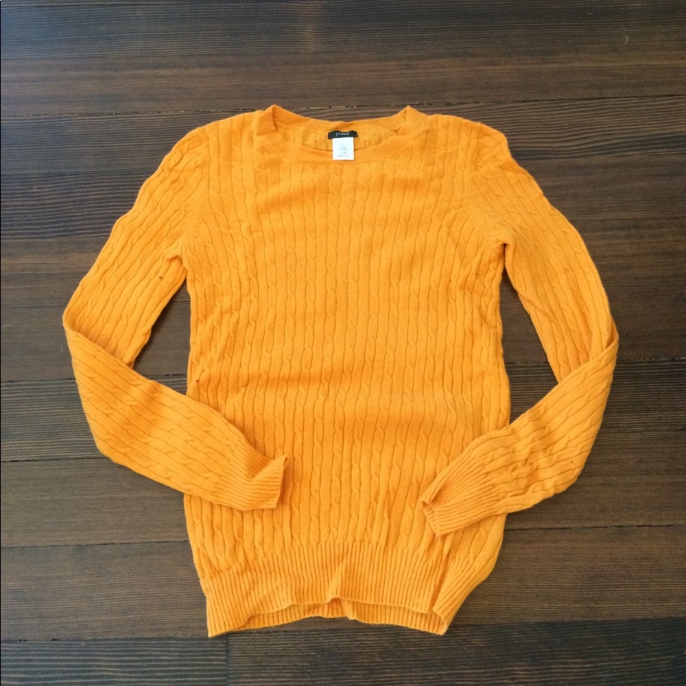 J. Crew Cashmere Blend Cambridge Cable Crewneck