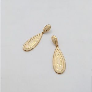 Vintage Monet Enameled Gold drop earrings