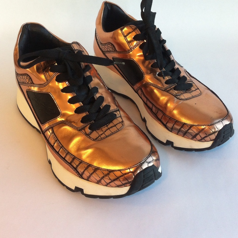 ALEJANDRO INGELMO Bronze Leather Sneakers