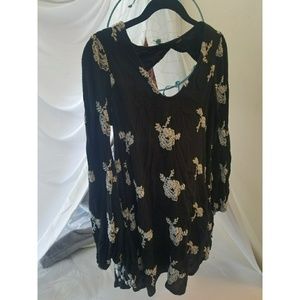 Free People Black & White Designed Tunic/Dress (M)