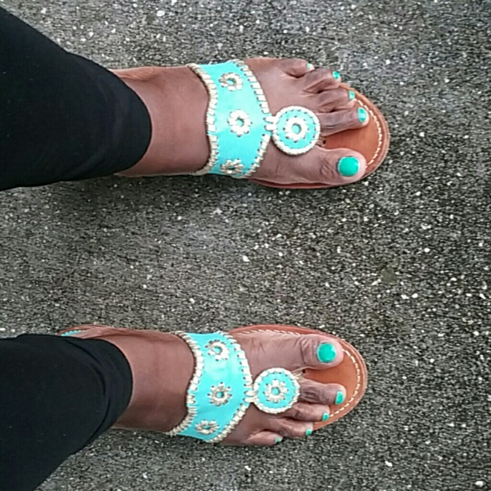 Turquoise and Gold Jack Rogers