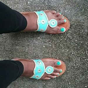 Turquoise and Gold Jack Rogers