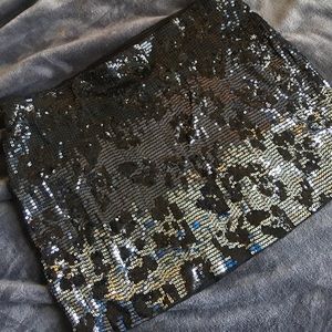 Express Sparkle Cheetah Skirt