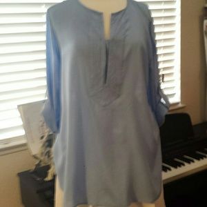 Pale Blue rayon blouse L