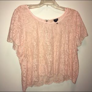 Torrid Pink Lace Crop Top