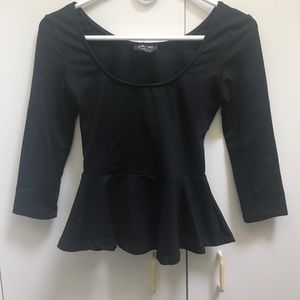Black peplum shirt