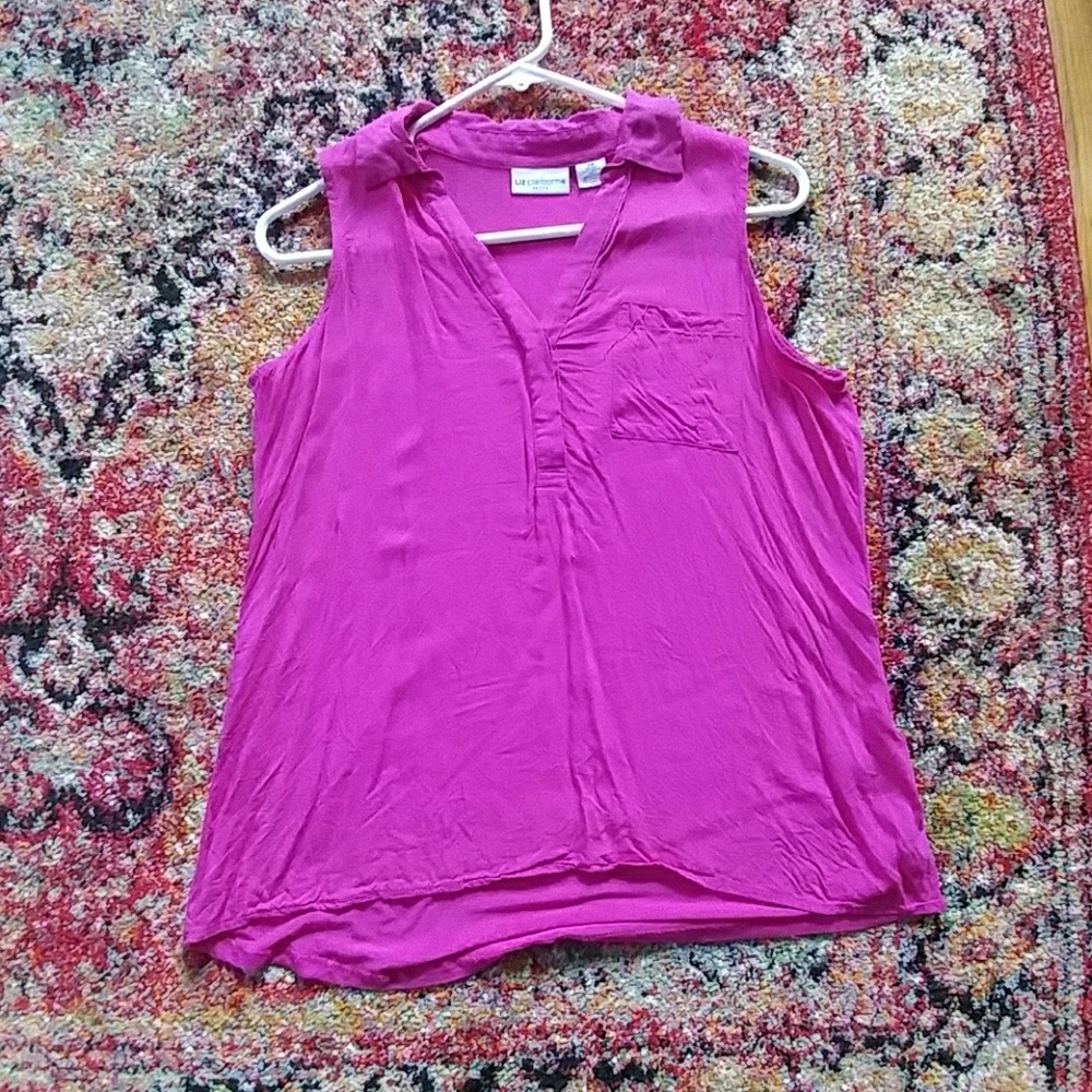 Liz Claiborne Collared Sleeveless tunic