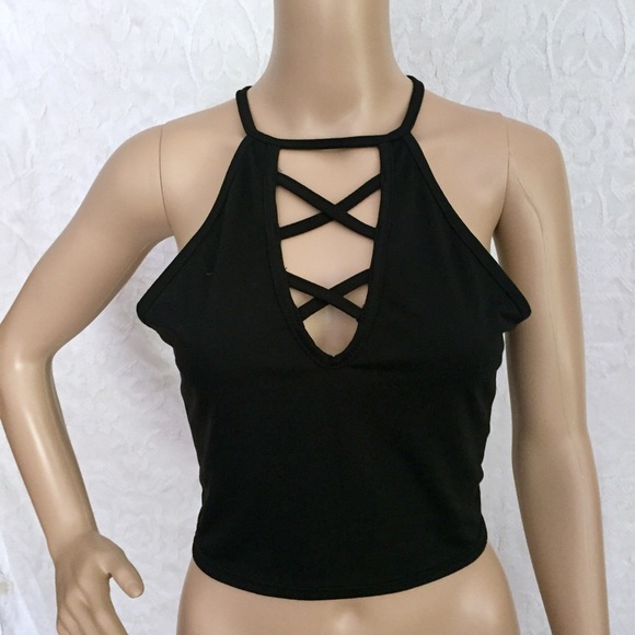 SHEIN Tops - Black Strappy Crop Top