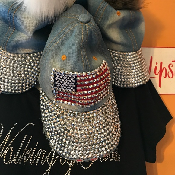 New💕USA Rhinestone Cap - Picture 4 of 7
