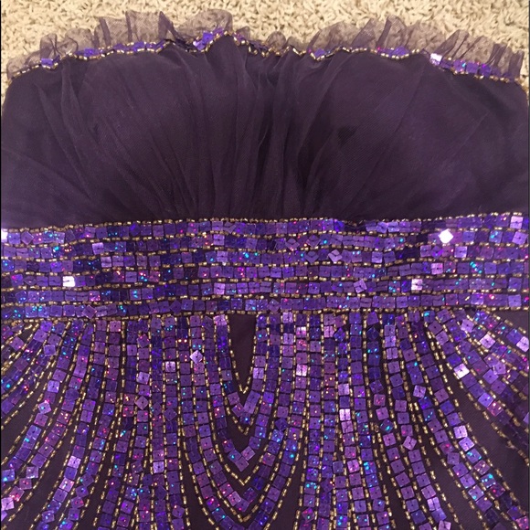 Beyond (Jovani) Purple Sequined Cocktail Dress - Picture 2 of 6