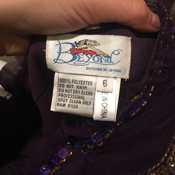 Beyond (Jovani) Purple Sequined Cocktail Dress - Picture 6 of 6