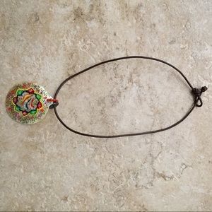 Saks fifth ave shell painted necklace