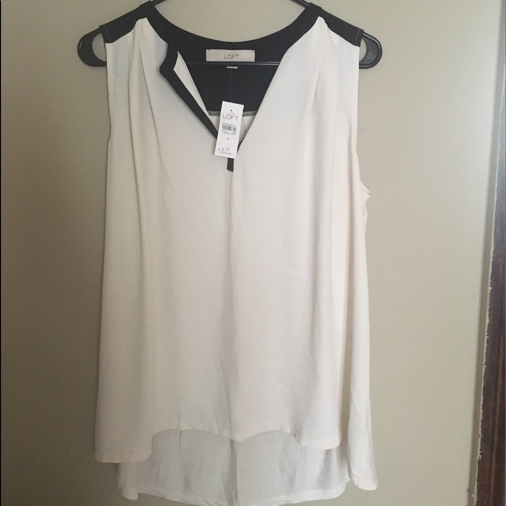 Ann Taylor Loft Ivory Sleeveless Blouse
