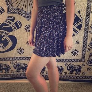 Black floral skirt