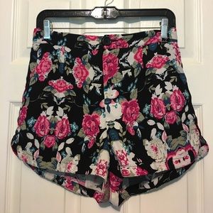 Floral Forever 21 High Waisted Shorts with Pockets