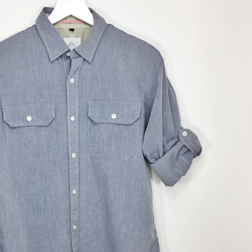 Mens Apolis Global Citizen Chambray Button Down