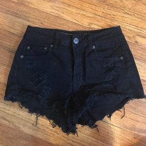 american eagle hi-rise black festival shorts 🌻