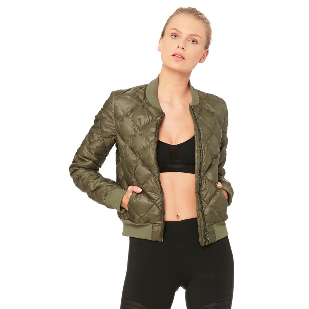 alo yoga idol bomber jacket