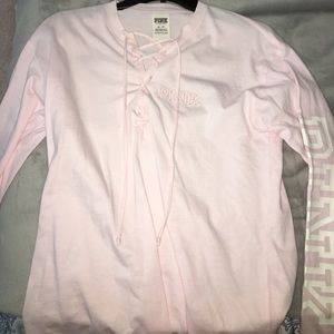 Lace up long sleeve shirt