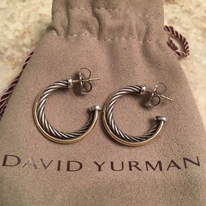 🎉SALE🎉 DY Crossover Hoop Earrings with 18K Gold