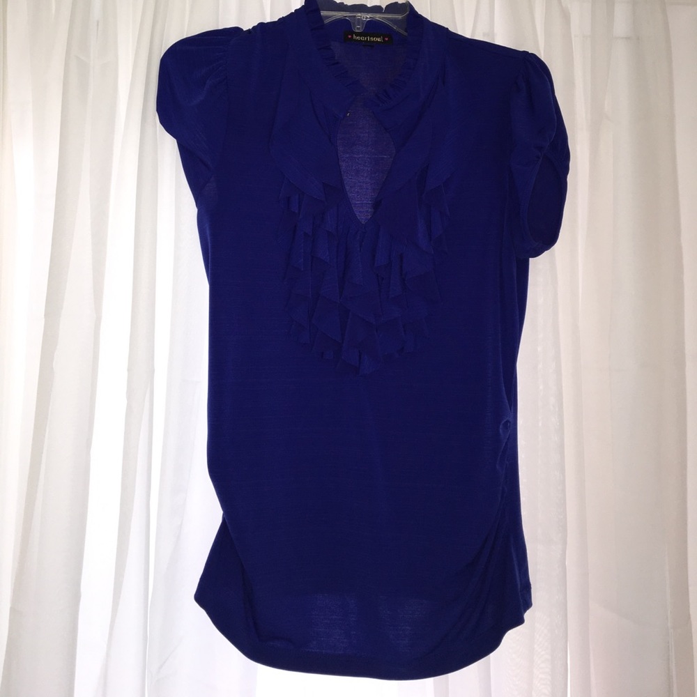 Blue short sleeve blouse