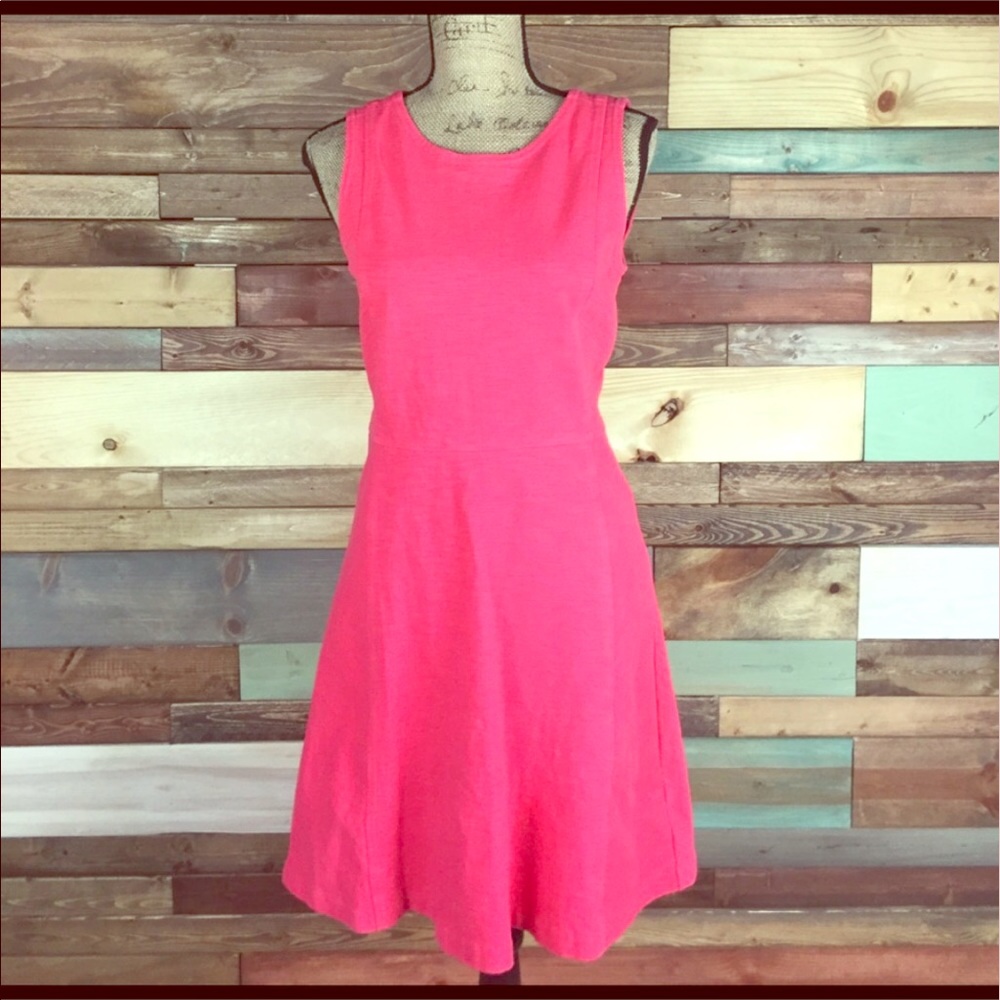 J. Crew Coral Ponte Fit and Flare Dress
