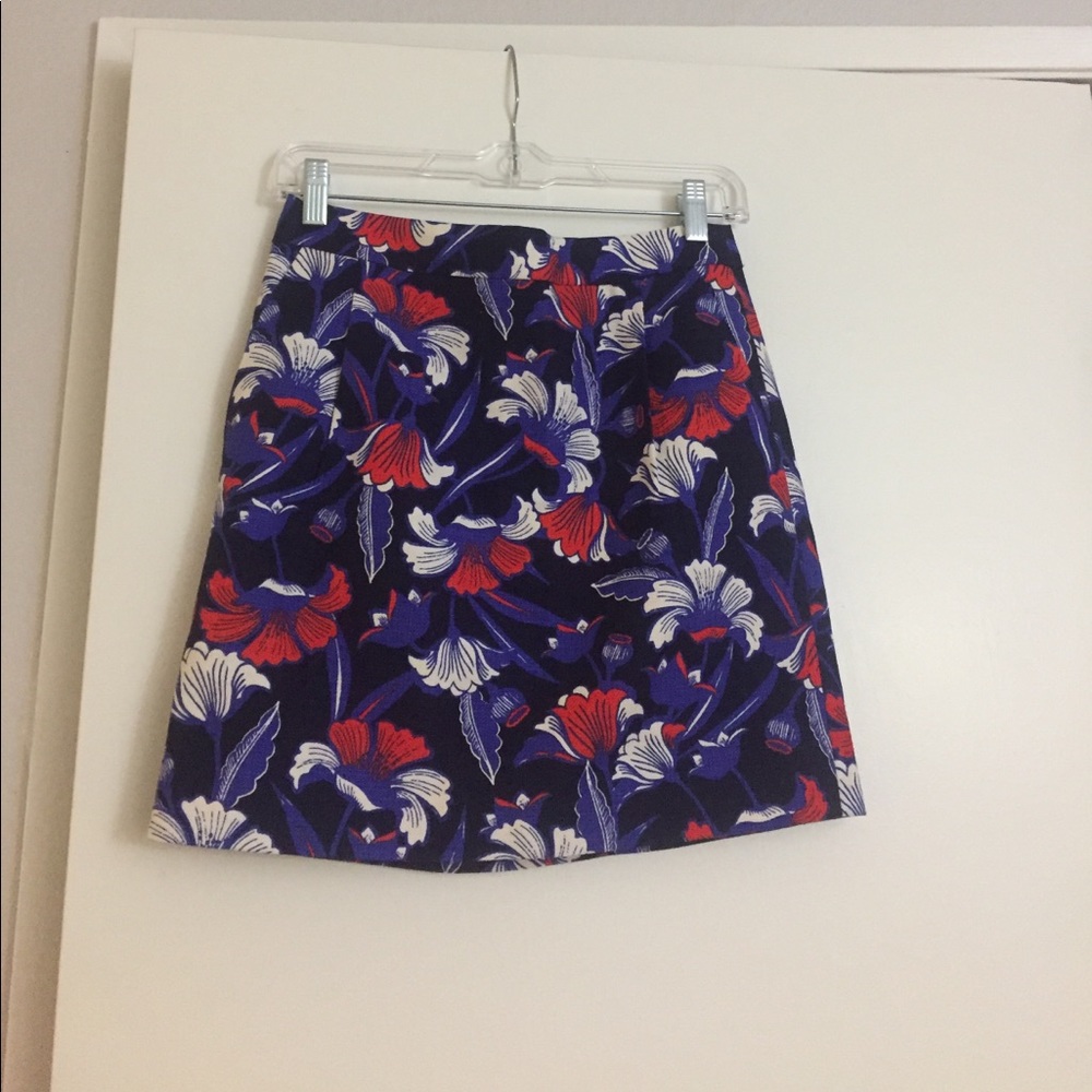 J Crew Basket Weave Floral Skirt