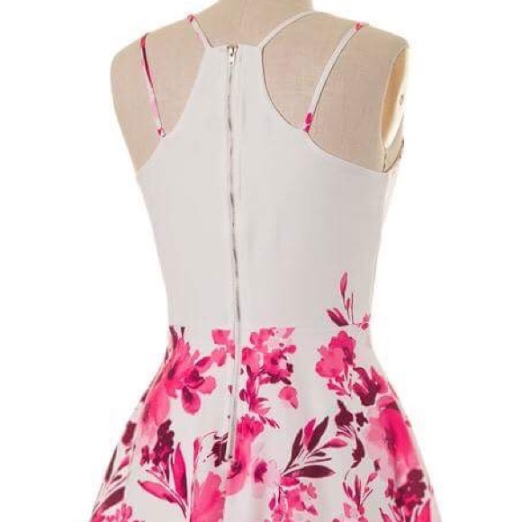 Spring Fit and Flare Pink Floral Dress - Picture 3 of 5