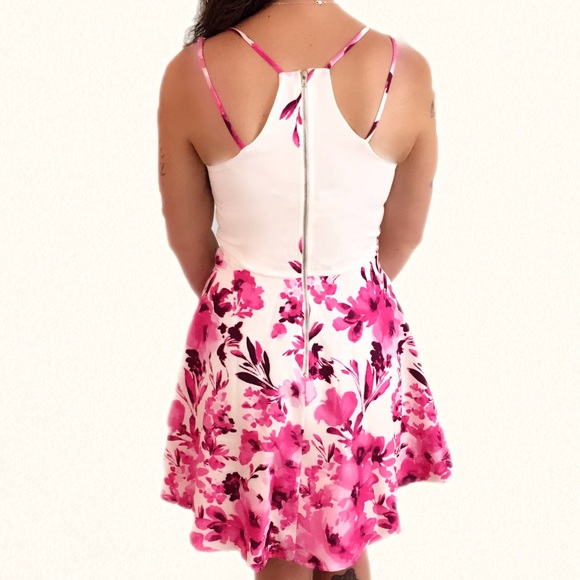 Spring Fit and Flare Pink Floral Dress - Picture 5 of 5