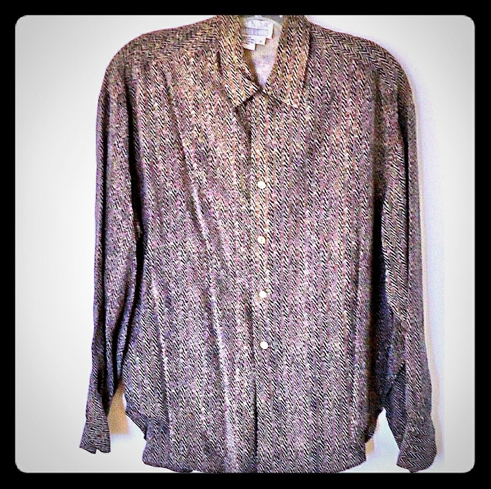 LN 100%silk chevron pattern size 8