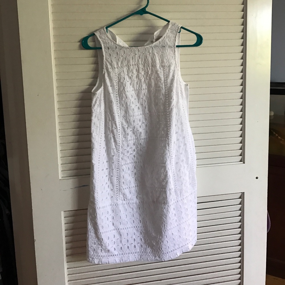 White eyelet tank dress