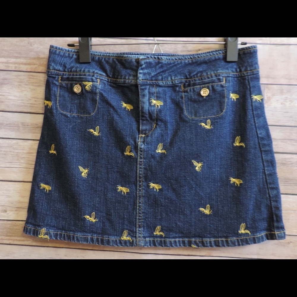 LILLY PULITZER Sz 2 Denim Embroidered BUMBLE BEE